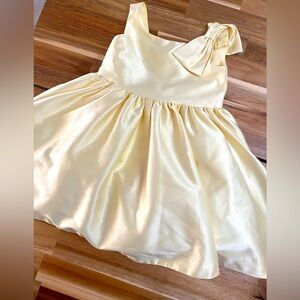 *BEAUTIFUL* Janie And Jack Girls Satin Yellow Bow Dress Size 18-24 Months Easter